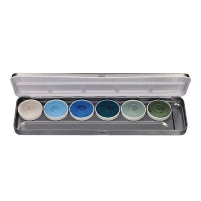 Aqua face- and bodypaint Blue Lagoon palet (6 colors)