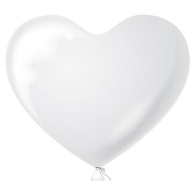 Balloon heart white (Ø38cm, 100pcs)