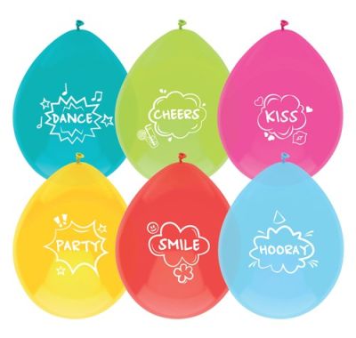 Balloons party quotes (Ø30cm, 6pcs)