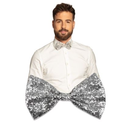 Bowtie glitter silver