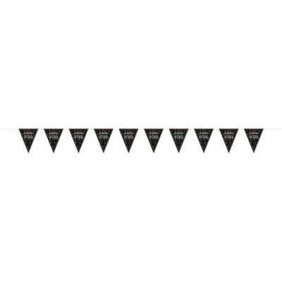 Bunting glitz black&silver ’Happy Birthday’ (2,74m)