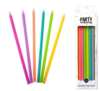 Candles long bright (15cm, 16pcs)