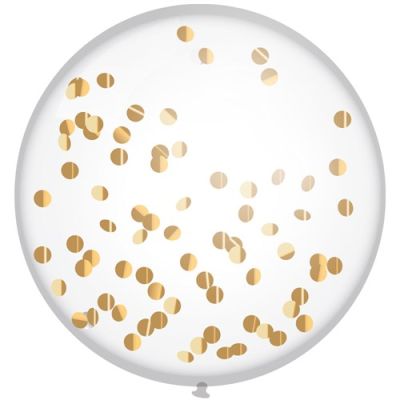 Confetti balloon festive gold (Ø60cm)