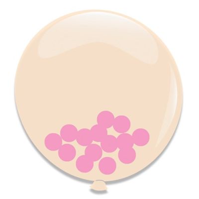 Confetti balloon pink (Ø61cm, 3pcs)