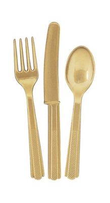 Cutlery gold assorti (18pcs)