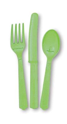 Cutlery lime green (18pcs)