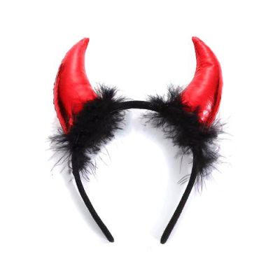 Devil headband with feathers