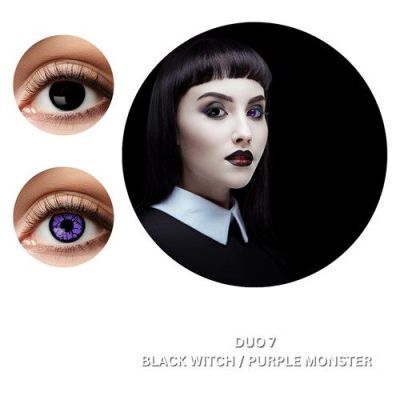 Duo black witch/purple monster monthly lenses