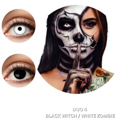 Duo black witch/white zombie monthly lenses