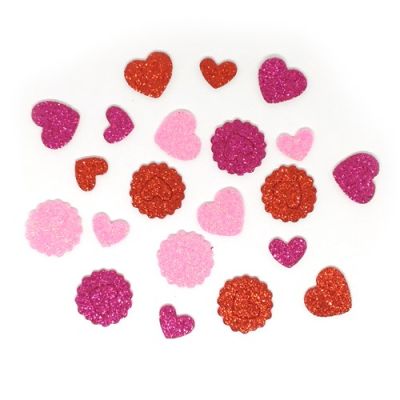 Foam hearts glitter Create-it (132pcs)