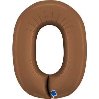 Foilballoon ’0’ satin chocolate (100cm)