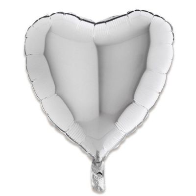 Foilballoon heart silver (46cm)