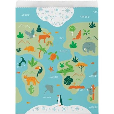 Giftbags world adventure (22x17cm, 8pc)