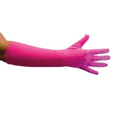 Gloves fuchsia satin deluxe (40cm)