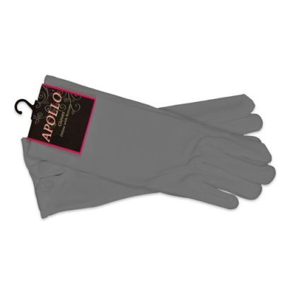 Gloves grey snap fastener deluxe (sz XL)