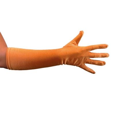 Gloves orange satin deluxe (40cm)