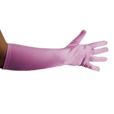 Gloves pink satin deluxe (40cm)