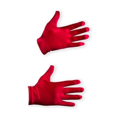 Gloves red satin deluxe (20cm)