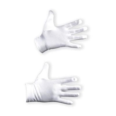 Gloves white satin deluxe (20cm)