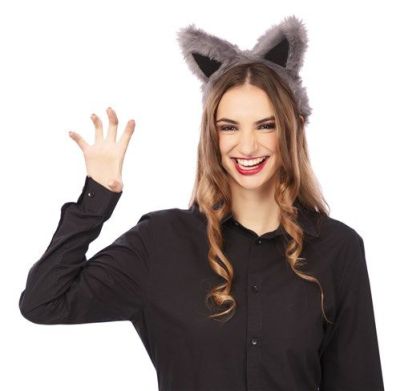 Headband wolf ears darkgrey