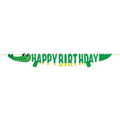 Letter garland alligator party ’Happy birthday’ (180cm)