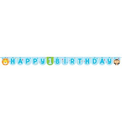 Letter garland one is fun boy ’Happy birthday’ (240cm)