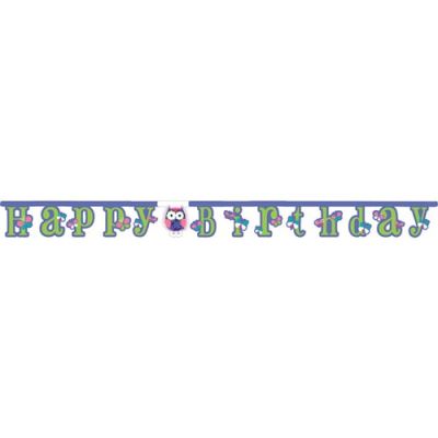 Letter garland owl pal ’Happy birthday’ (267cm)