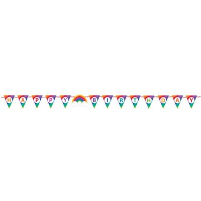 Letter garland rainbow ’Happy birthday’ (180cm)