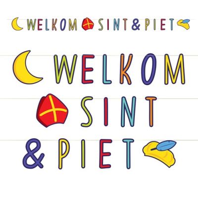 Letter garland ’welkom Sint & Piet’