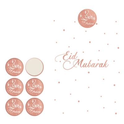 Loot bags paper ’Eid Mubarak’ rose gold (6st)