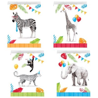 Loot bags party animals (8pcs)