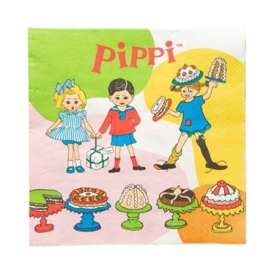 Napkins Pippi (33x33cm, 16pcs)