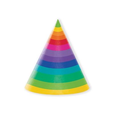 Party hats rainbow (8pcs)