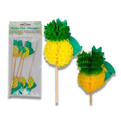 Party picks with honeycomb pineapple (8pcs)