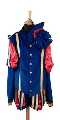 Piet velvet deluxe blue/red (L)