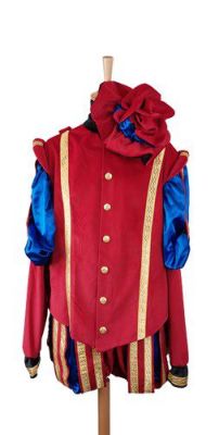 Piet velvet deluxe red/blue (L)