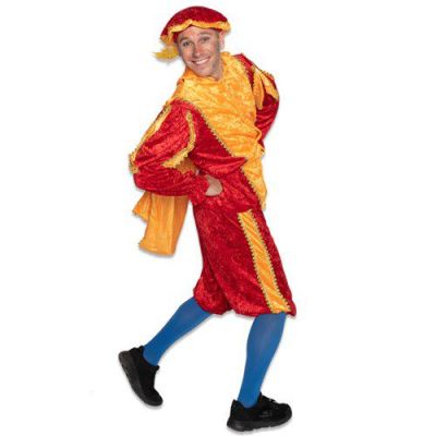 ’Piet’ velvet with cape red/yellow (XXL)