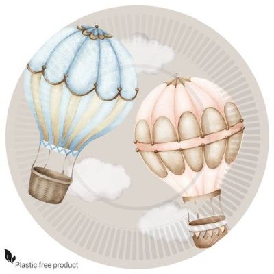 Plates Baby balloons gender reveal (Ø18cm, 8st)