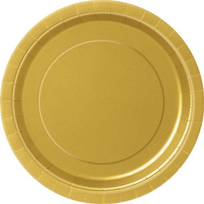 Plates gold (Ø23cm, 8pcs)