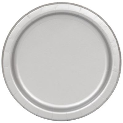 Plates silver (Ø18cm, 20pcs)