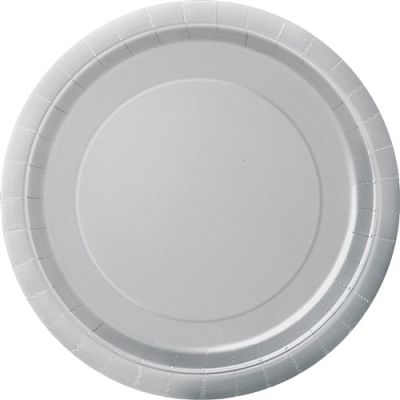 Plates silver (Ø18cm, 8pcs)