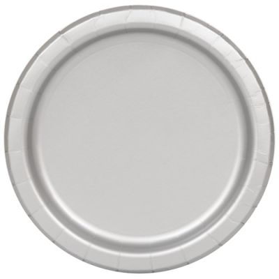 Plates silver (Ø23cm, 16pcs)