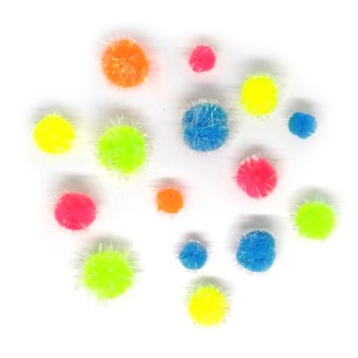 Pompoms glitter neon (75pcs)