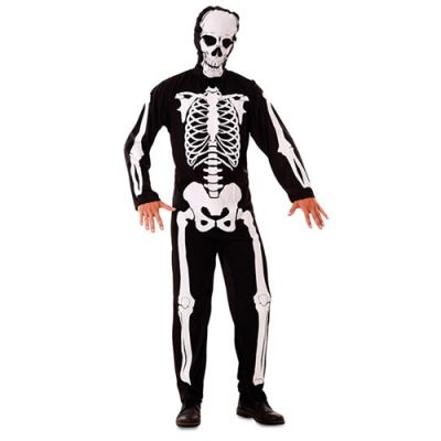 Skeleton jumpsuit adult costume (M/L)