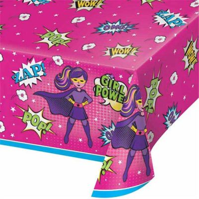 Tablecloth superhero girl (137x259cm)