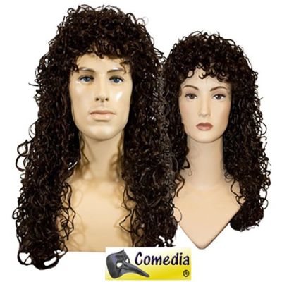 Theater wig curl-long dark brown kanekalon