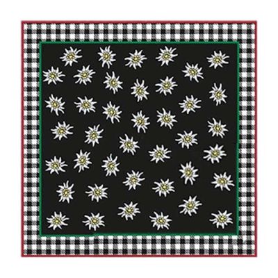 Tyrolean scarf edelweiss black